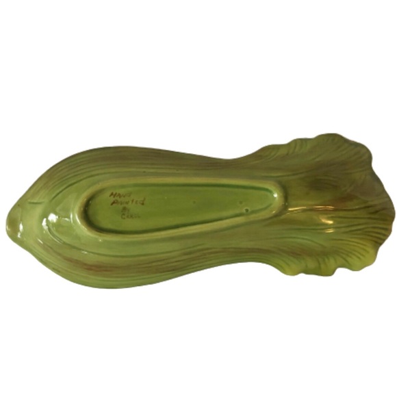 Spoon Rest Condiment Vegetable Dish Celery Design - Picture 3 of 12